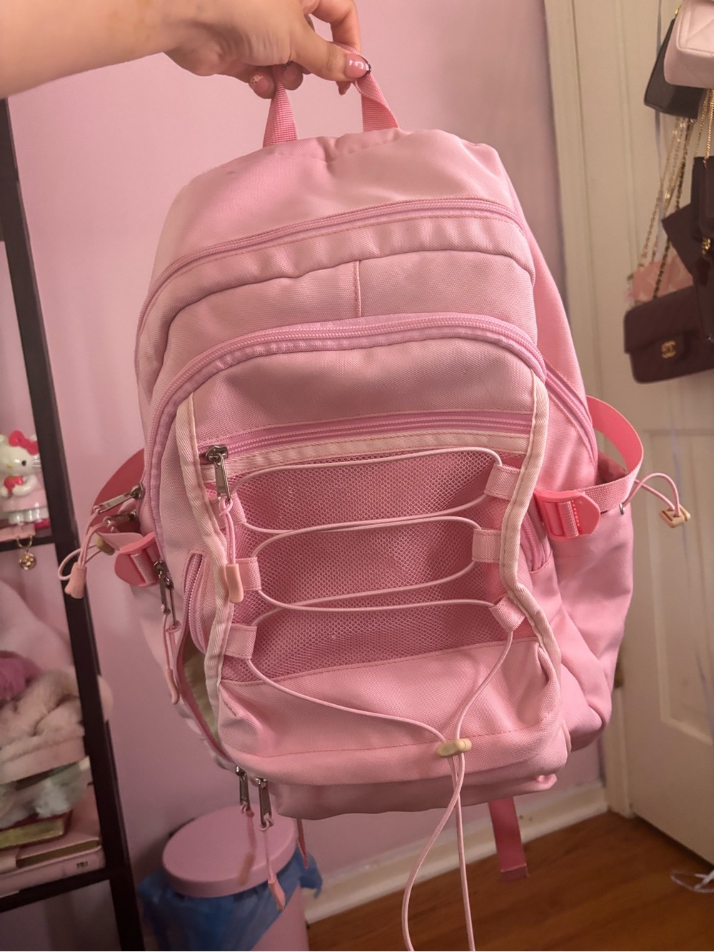 Pink school backpack